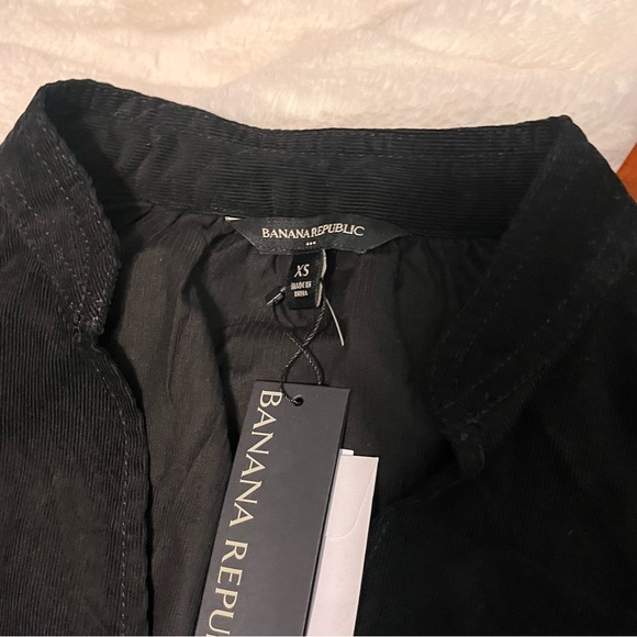 NWT $70 Banana Republic XS Relaxed Fit Corduroy Winter Minimalist Black Blouse - Picture 4 of 7